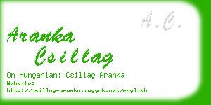 aranka csillag business card